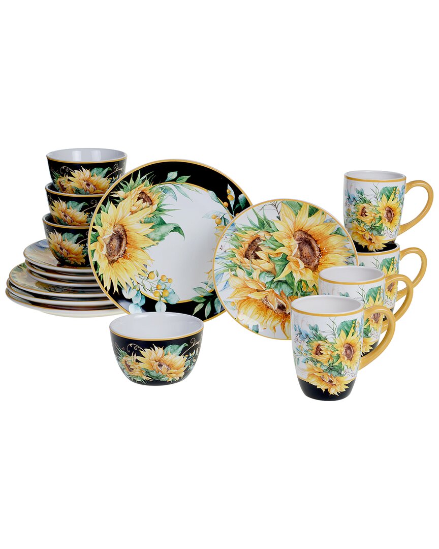 Certified International Sunflower Fields 16pc Dinnerware Set In Multicolor