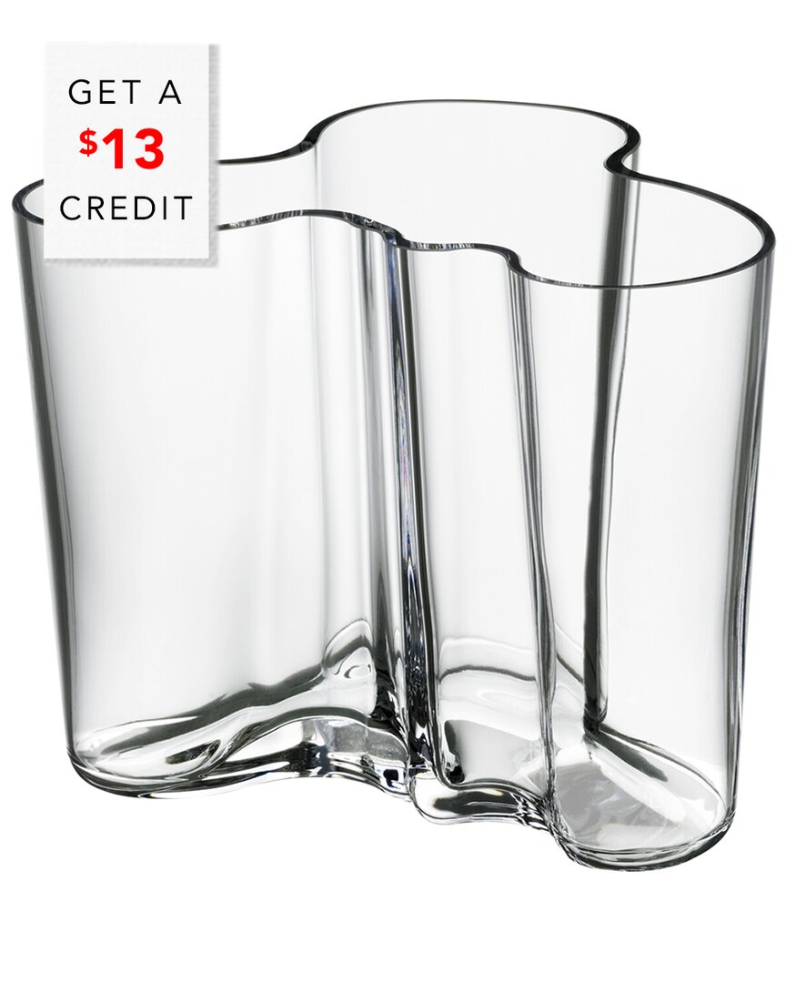 Iittala Aalto 4.75in Clear Vase With $13 Credit