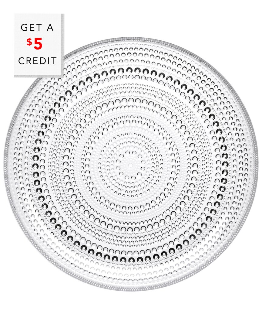 Iittala Kastehelmi 9.75in Clear Plate With $5 Credit