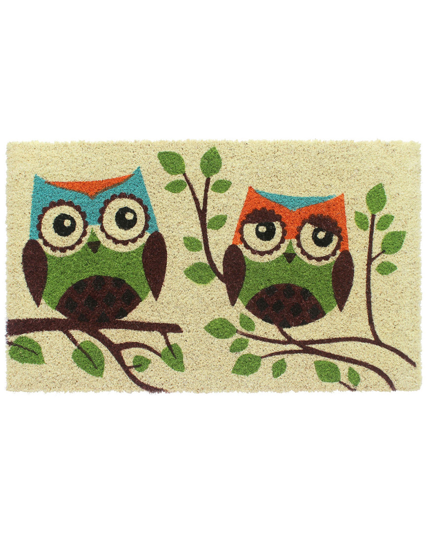 Master Weave Two Owls Coir Doormat