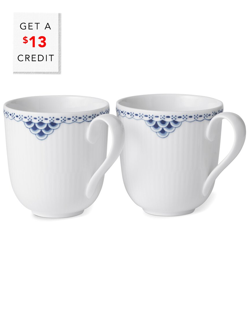 Royal Copenhagen Set Of Two 12.5oz Princess Mugs