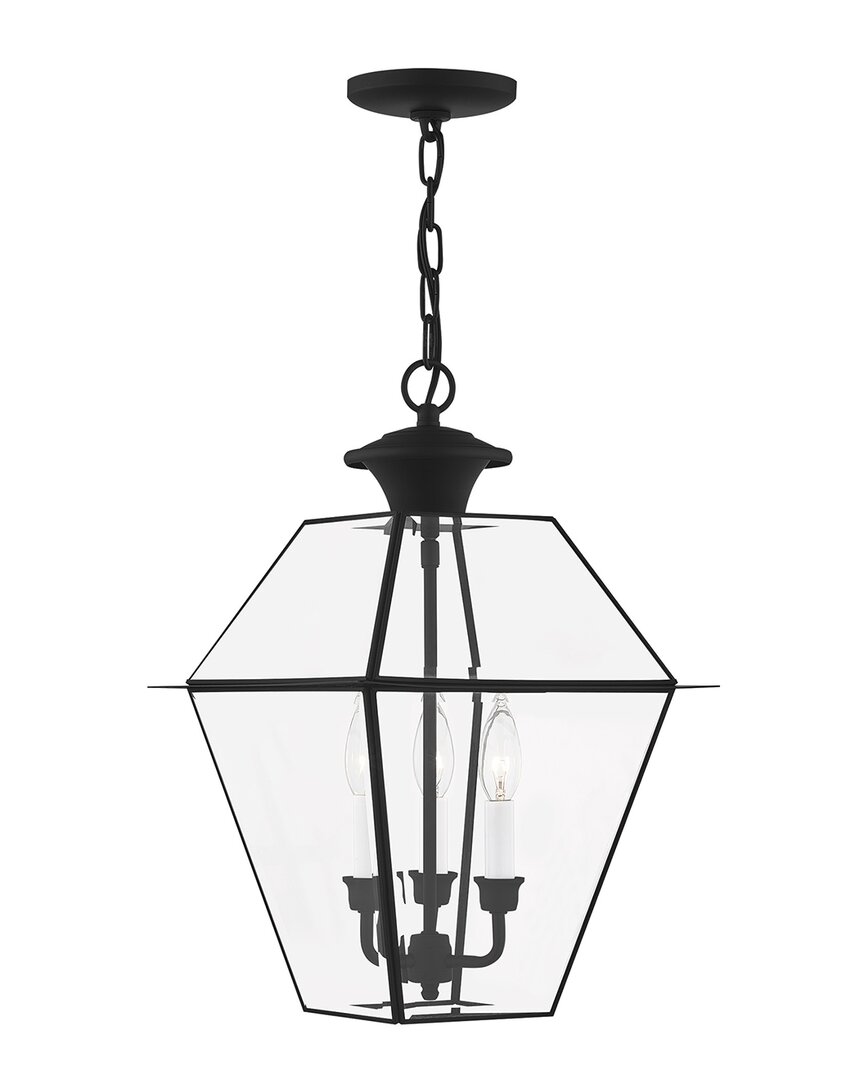 Livex Lighting 3-light Black Outdoor Pendant Lantern