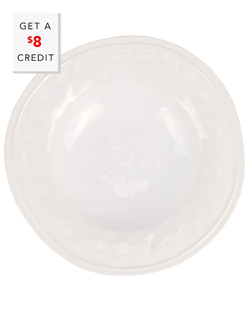 Vietri Viva By  Aria White Shallow Serving Bowl With $6 Credit