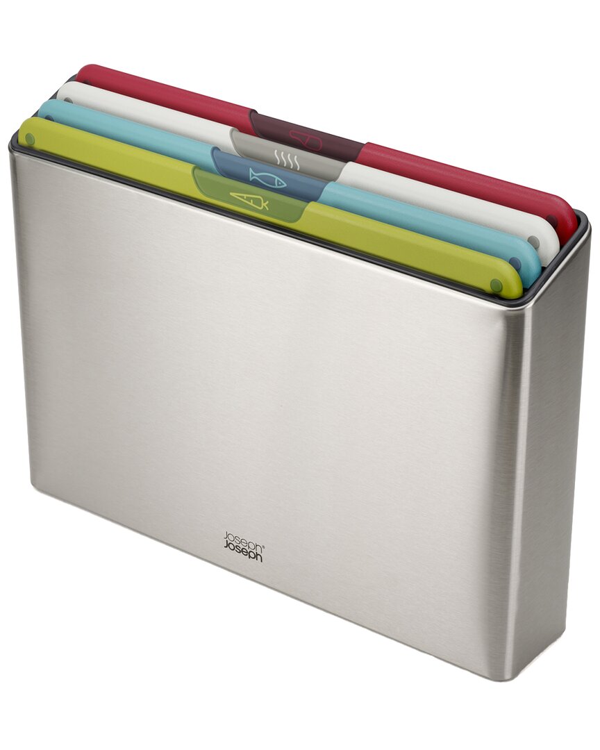 Joseph Joseph Folio Icon Steel 4-piece Chopping Board Set With Stainless-steel Storage Case