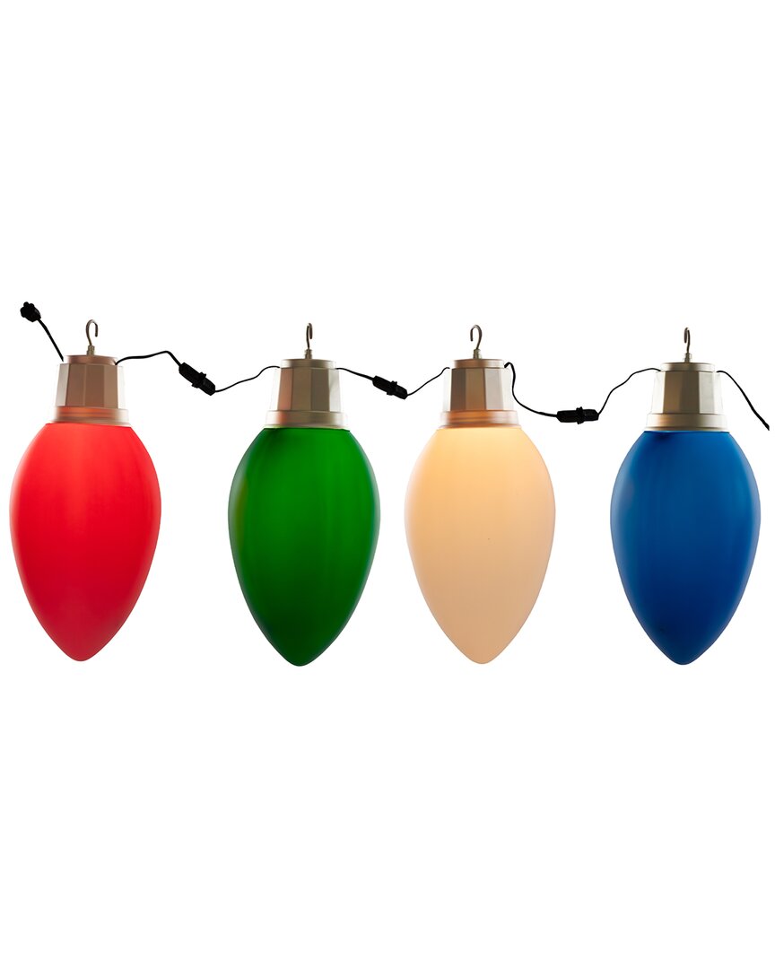 Northlight Set Of 4 Lighted Blow Mold C7 Bulbs Outdoor Christmas Decorations In Green