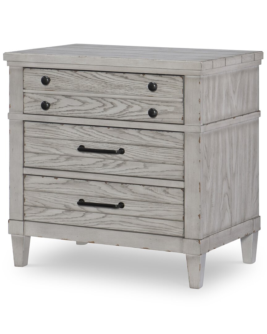 Legacy Classic Belhaven Three Drawer Night Stand In Weathered Plank Finish Wood