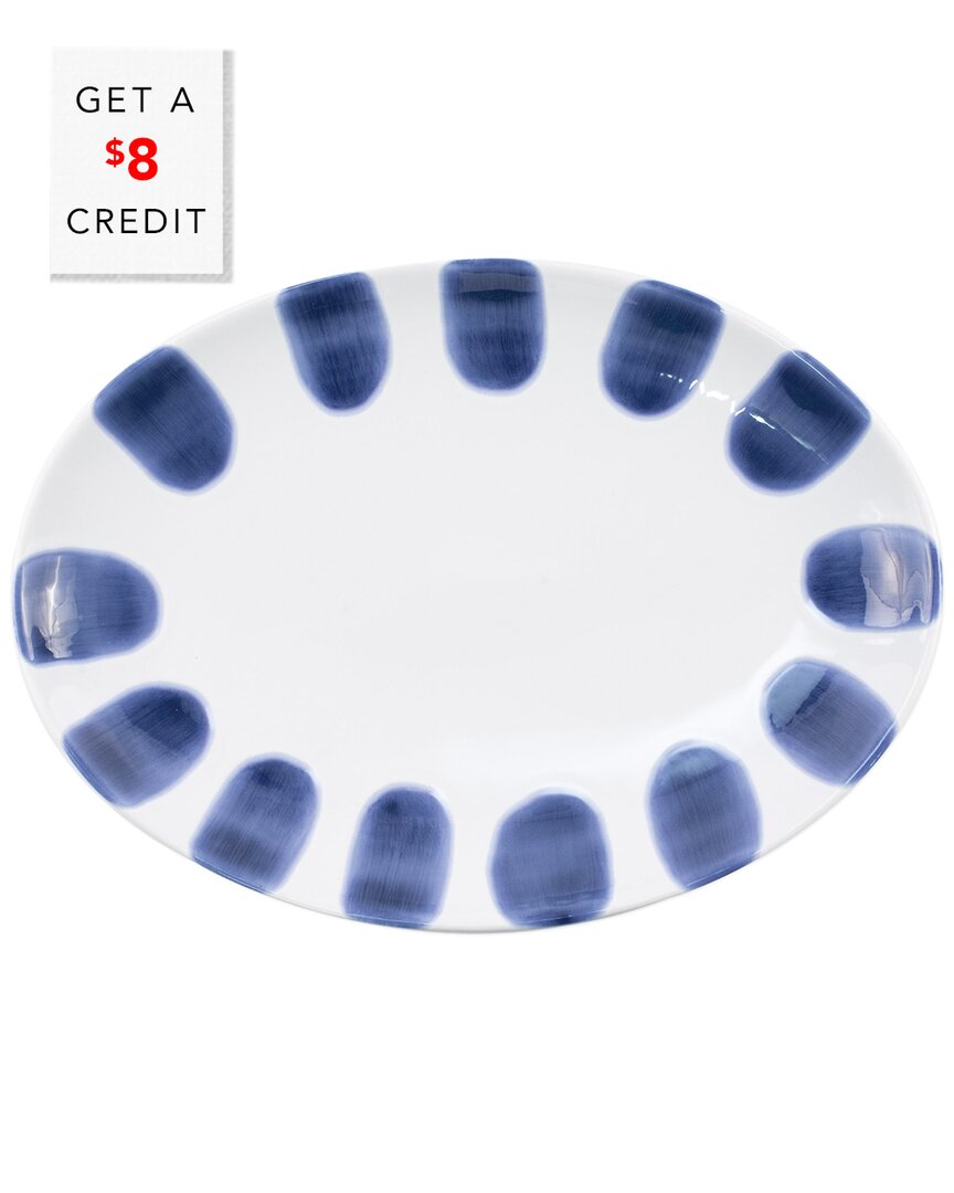 Vietri Santorini Dot Small Oval Platter
