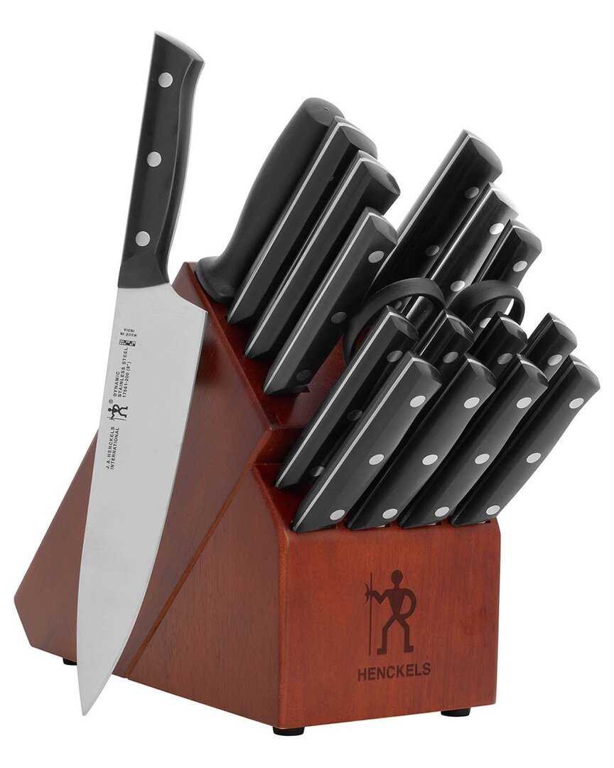 Zwilling J.a. Henckels Dynamic 18pc Knife Block Set In Black