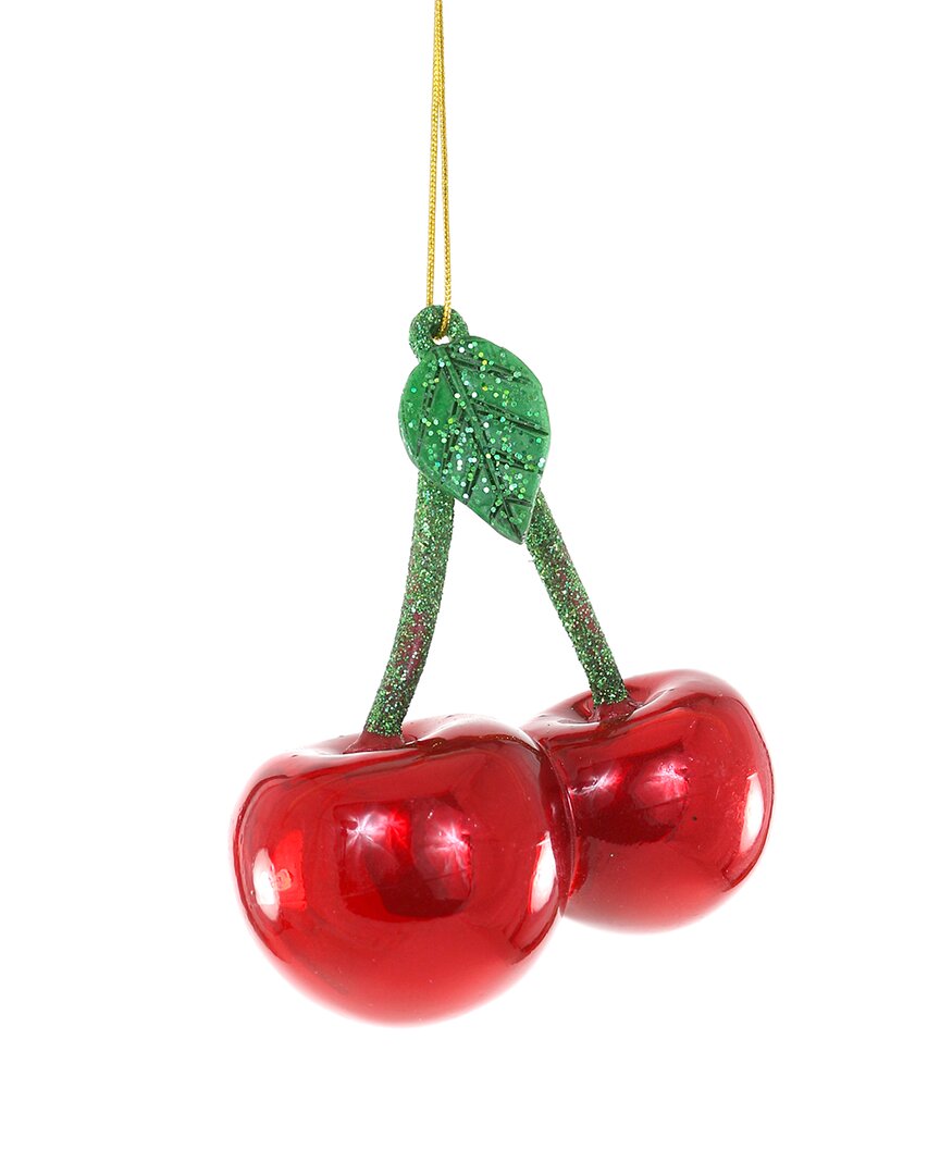 Cody Foster & Co. Cherries Ornament In Multicolor