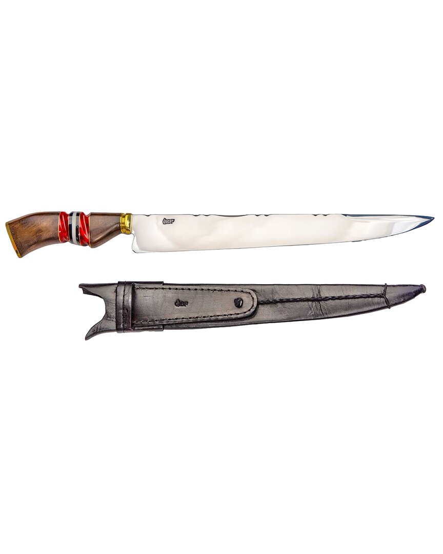 Brazilian Flame 12in Traditional Line Knife With Wooden Handle