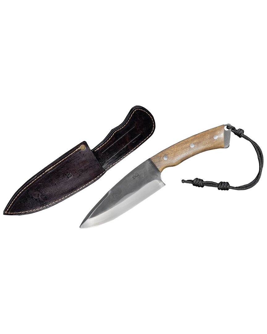 Brazilian Flame 6in Carbon Steel Steak Knife With Wood Handle