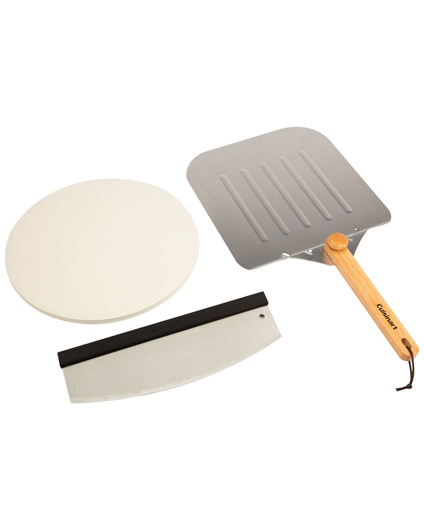 Cuisinart Deluxe Pizza Set With Stone Pizza Cutter & Peel