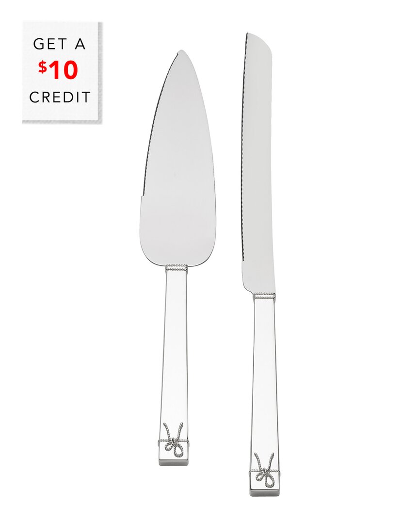 Wedgwood Vera Wang For  Love Knots Cake Knife & Server Set With $10 Credit