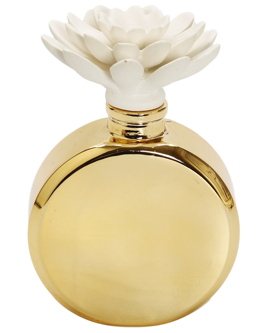 Shop Vivience Gold Bottle Diffuser With White Flower, In Iris & Rosein Scent