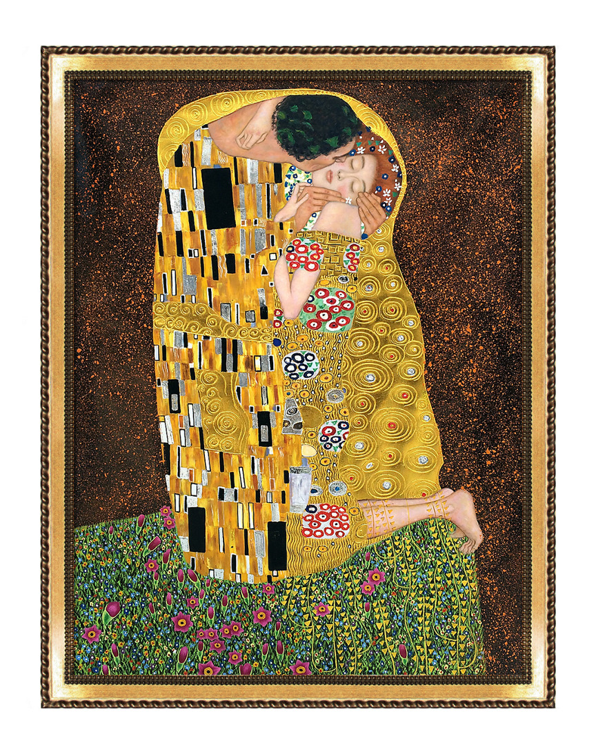 Overstock Art The Kiss Fullview, Metallic Embellished By Gustav Klimt