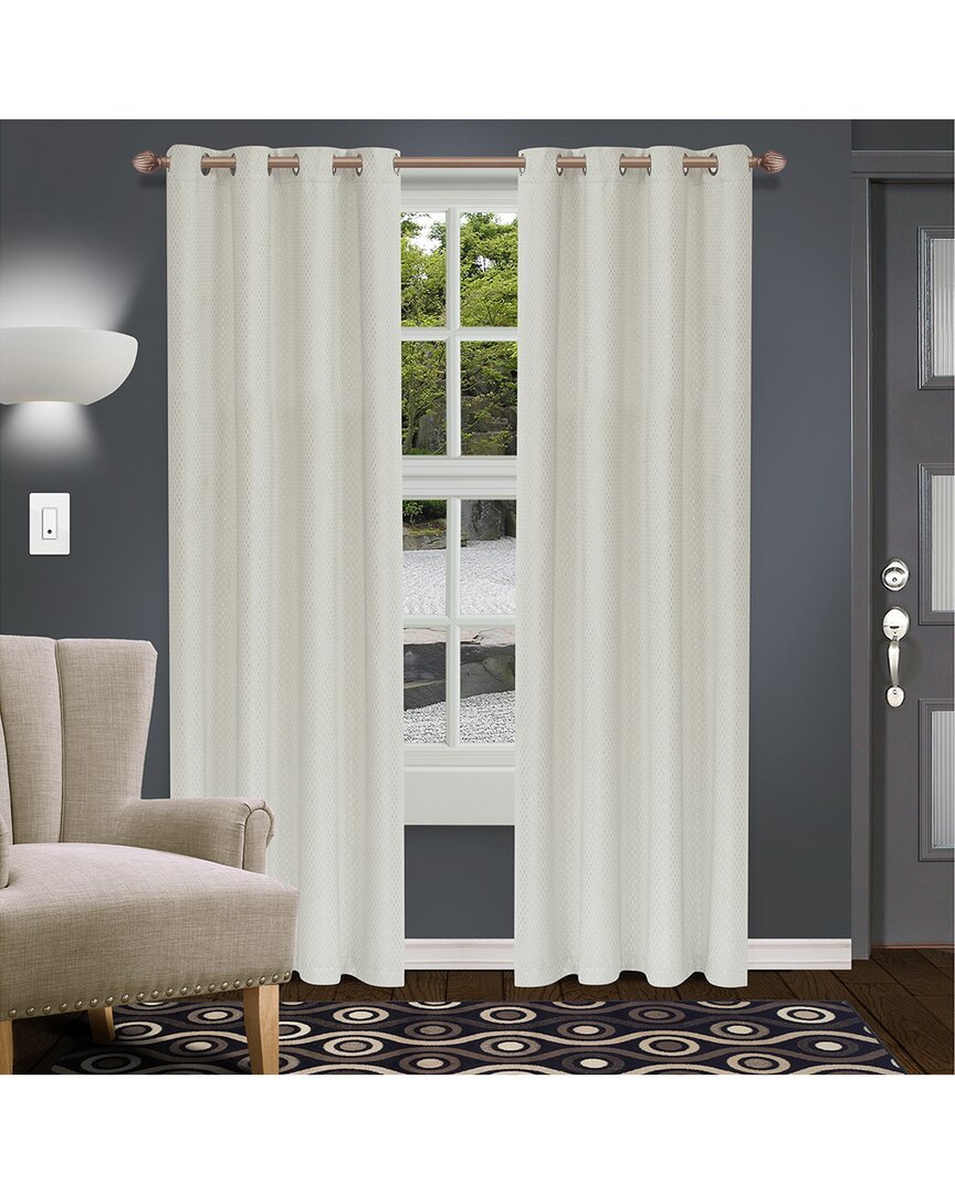 Superior 52x96 Shimmer Abstract Modern Blackout 2pc Curtain Panel Set In Ivory