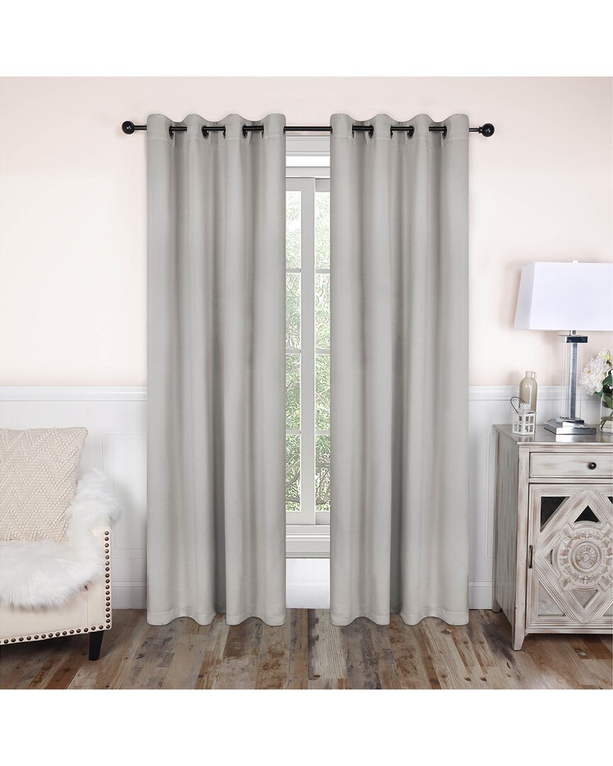 Superior 52x96 Solid Classic Modern Blackout 2pc Curtain Panel Set In Silver