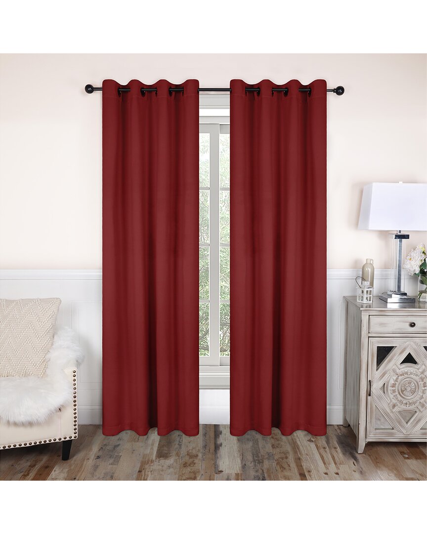 Superior 52x96 Solid Classic Modern Blackout 2pc Curtain Panel Set In Red