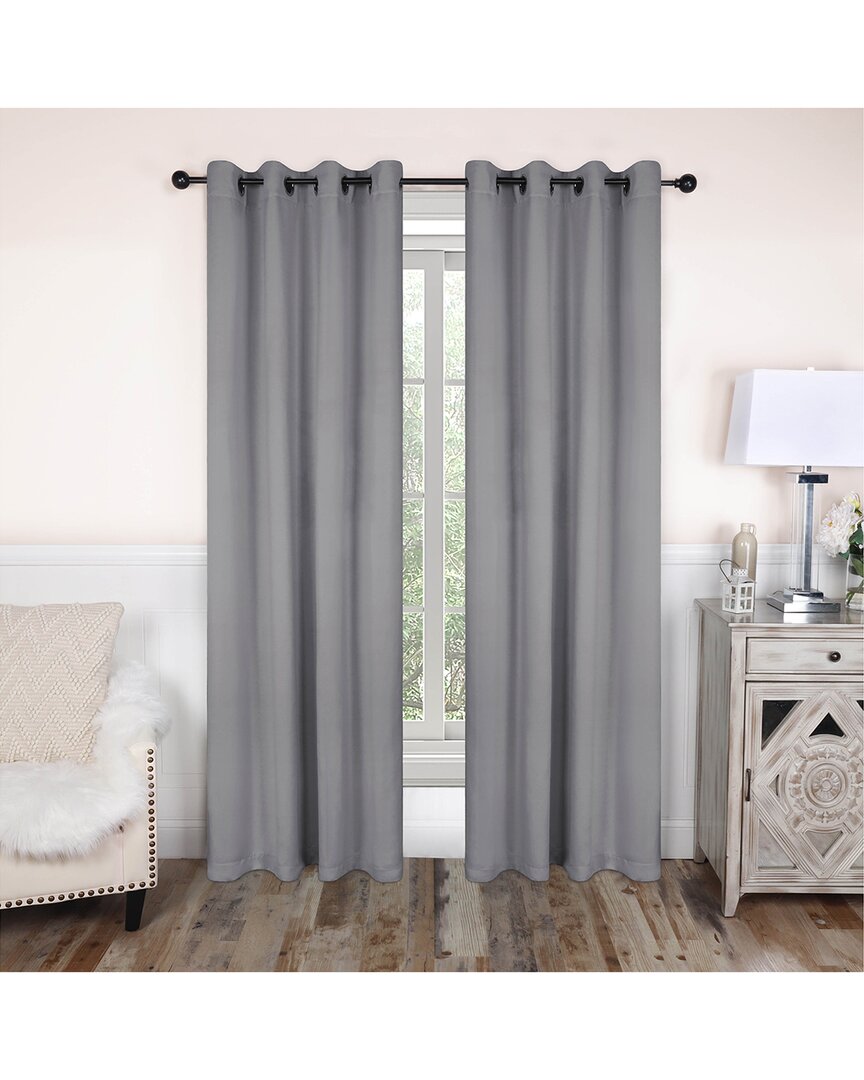 Superior 52x96 Solid Classic Modern Blackout 2pc Curtain Panel Set In Silver