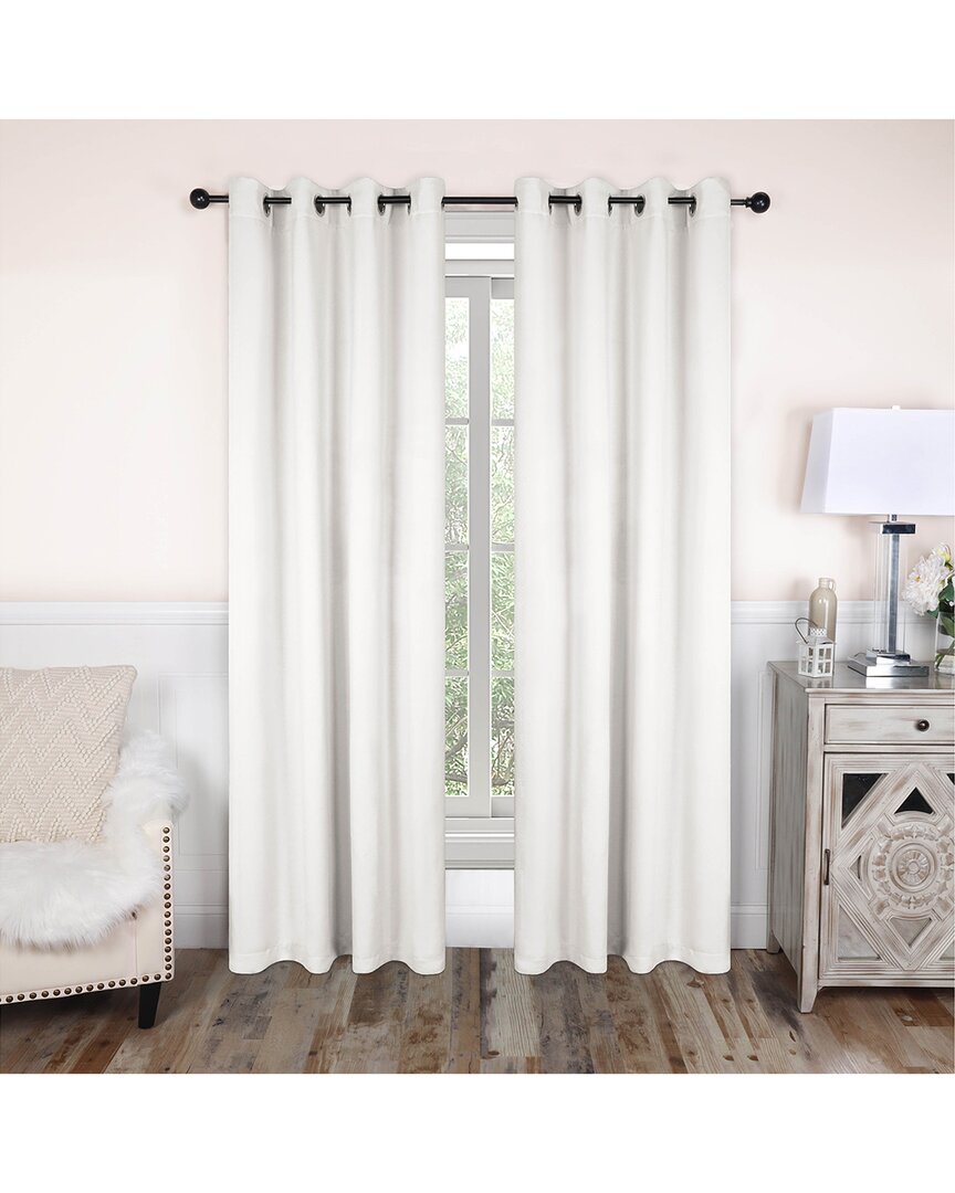 Superior 52x96 Solid Classic Modern Blackout 2pc Curtain Panel Set In White