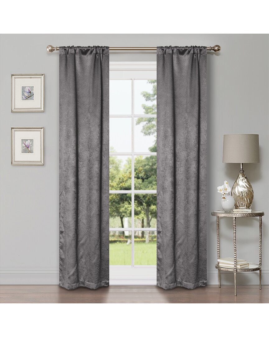 Superior 26x84 Modern Geometric Waves Blackout 2pc Curtain Panel Set In Silver