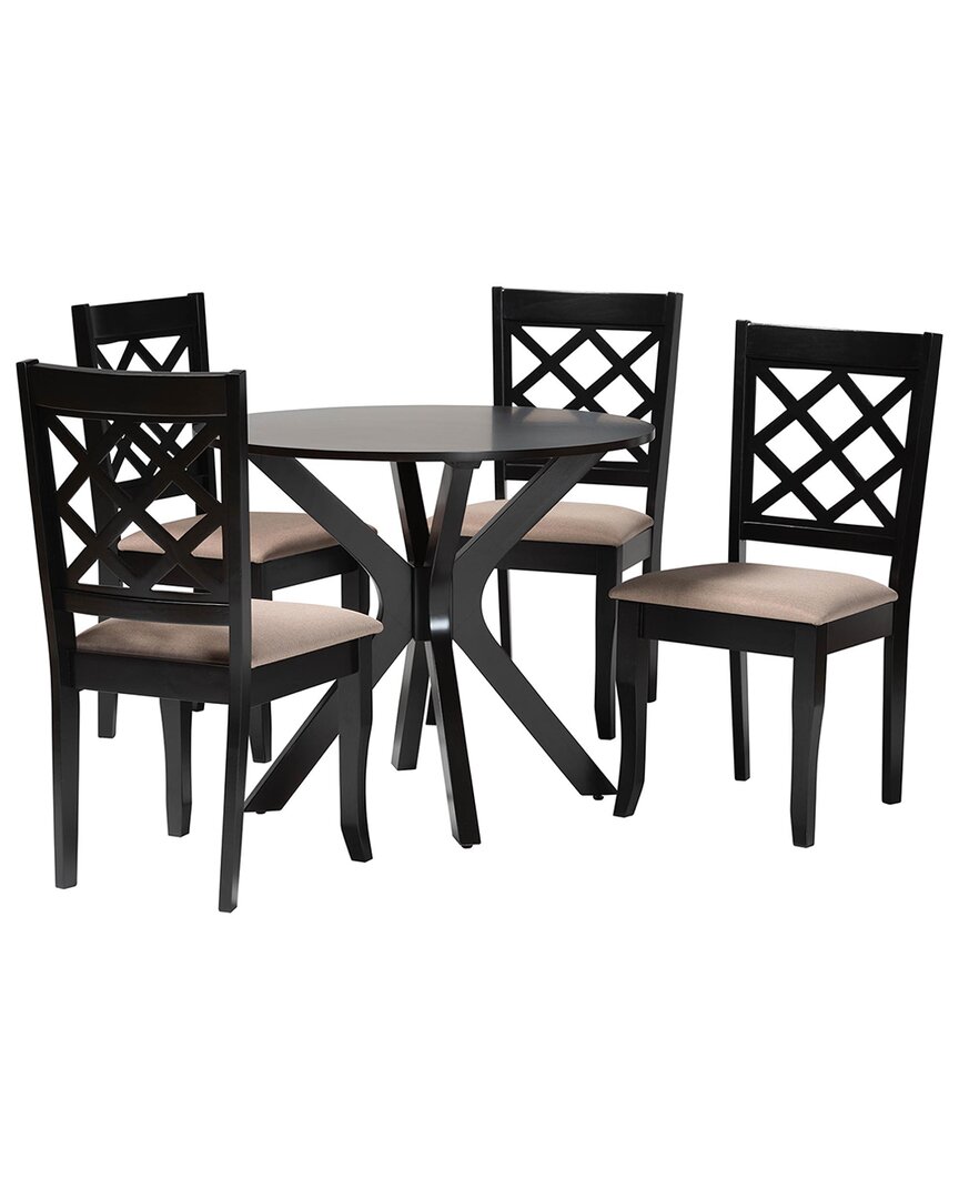 Baxton Studio Jana Modern 5pc Dining Set In Black