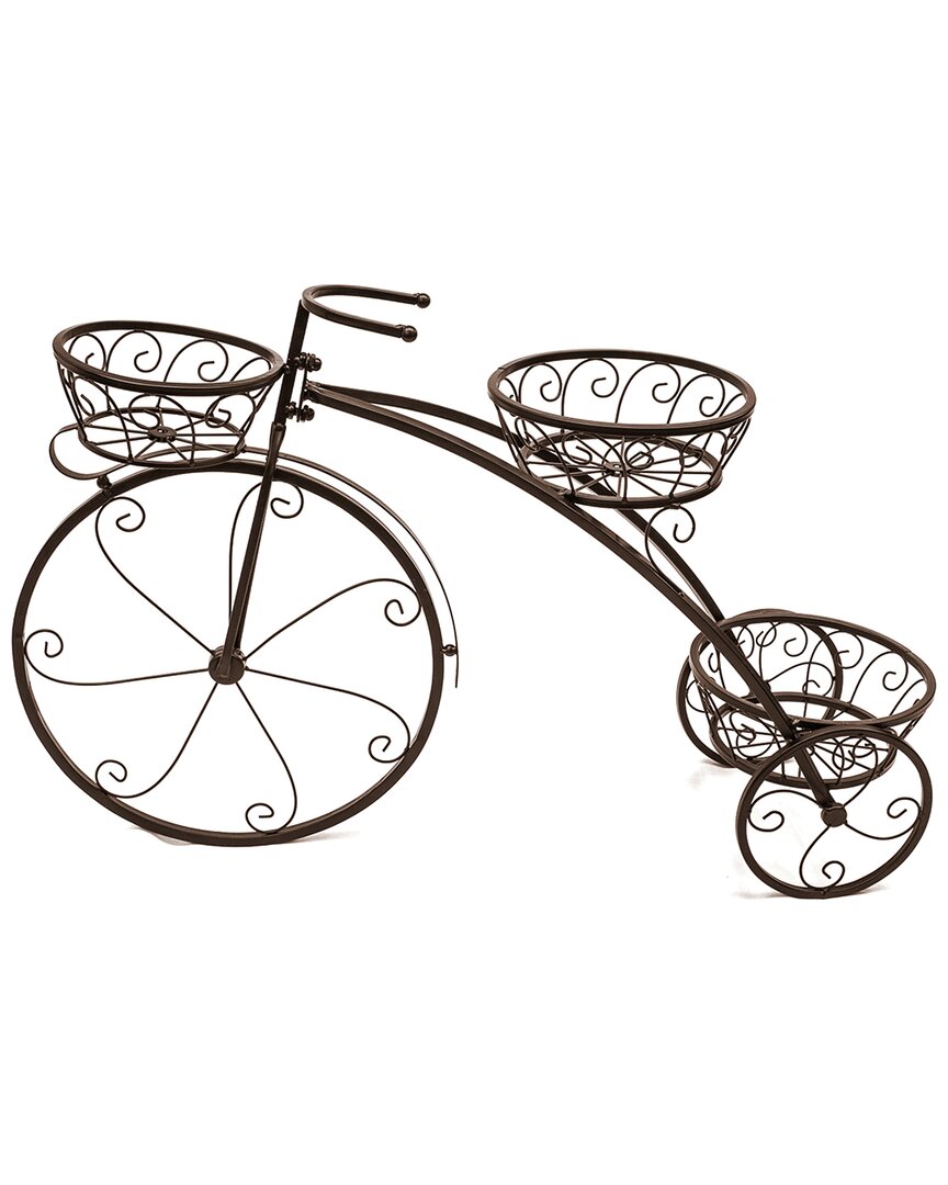 Sorbus Tricycle Flower Pot Rack In Bronze
