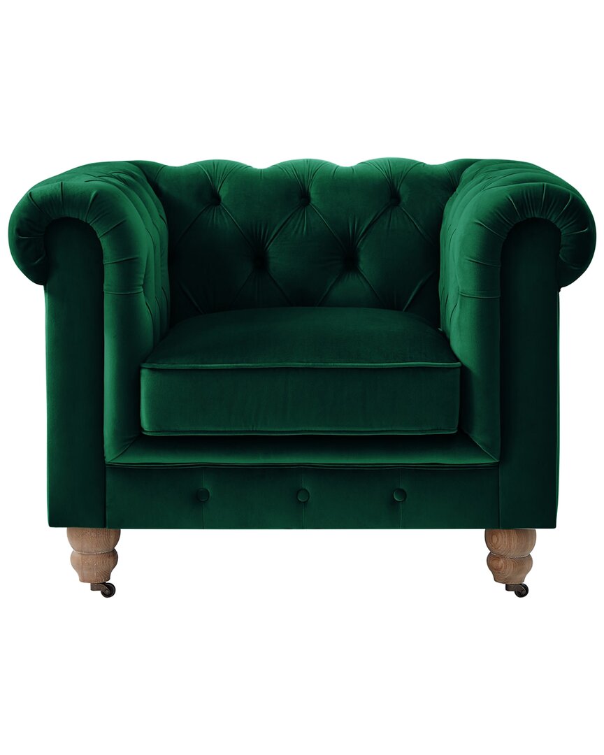Rustic Manor Kaleigh Chesterfield Club Chair In Green