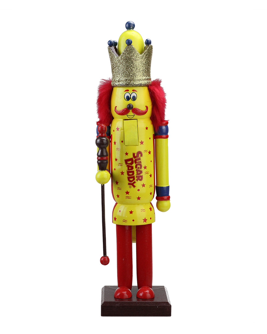 NORTHLIGHT NORTHLIGHT 14IN DECORATIVE YELLOW & RED SUGAR DADDY KING WOODEN CHRISTMAS NUTCRACKER FIGURE