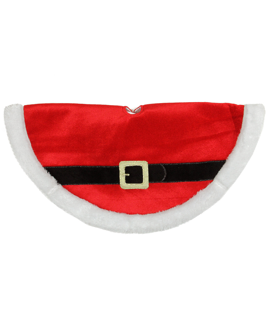 Northlight Traditional Santa Claus Belt Buckle Mini Christmas Tree Skirt, 20"