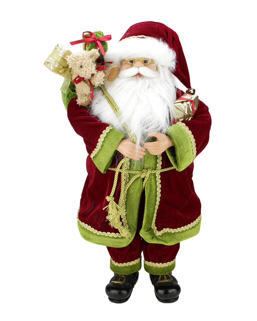 Northlight Grand Imperial Standing Santa Claus Christmas Figure With Gift Bag Decor