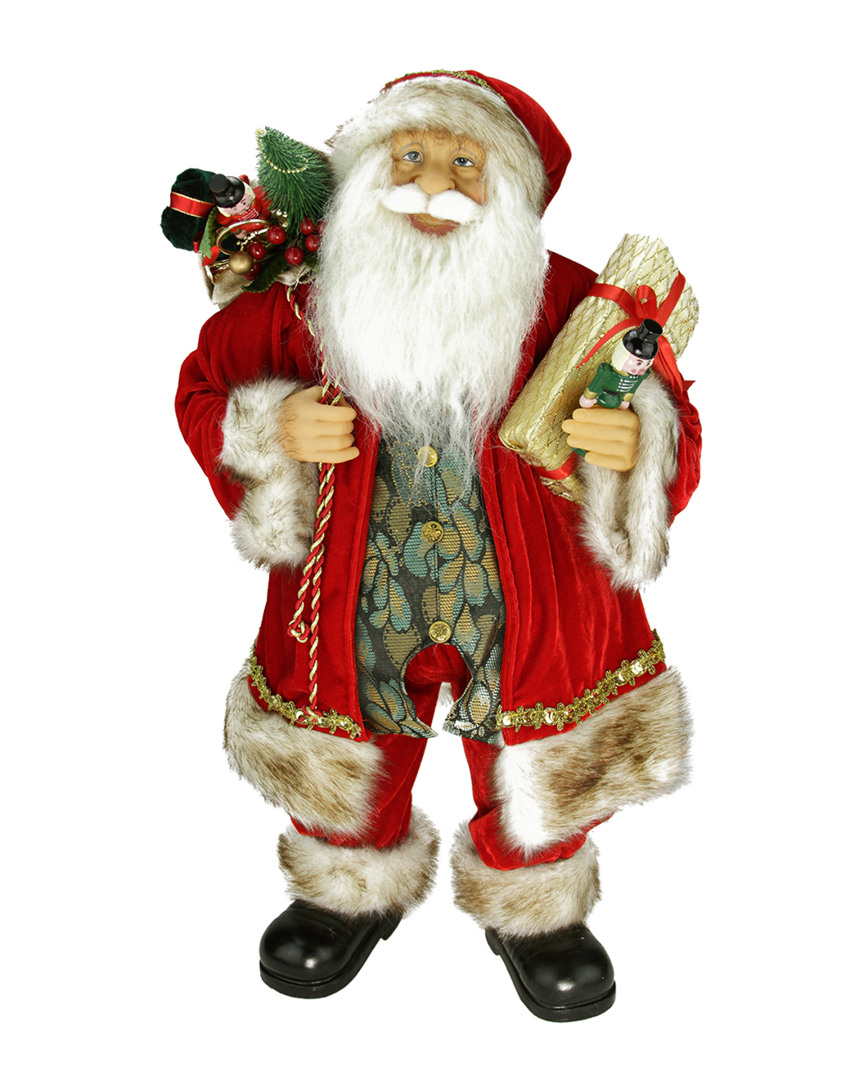 Northlight Old World Style Standing Santa Claus Christmas Figure With Gift Bag & Presents