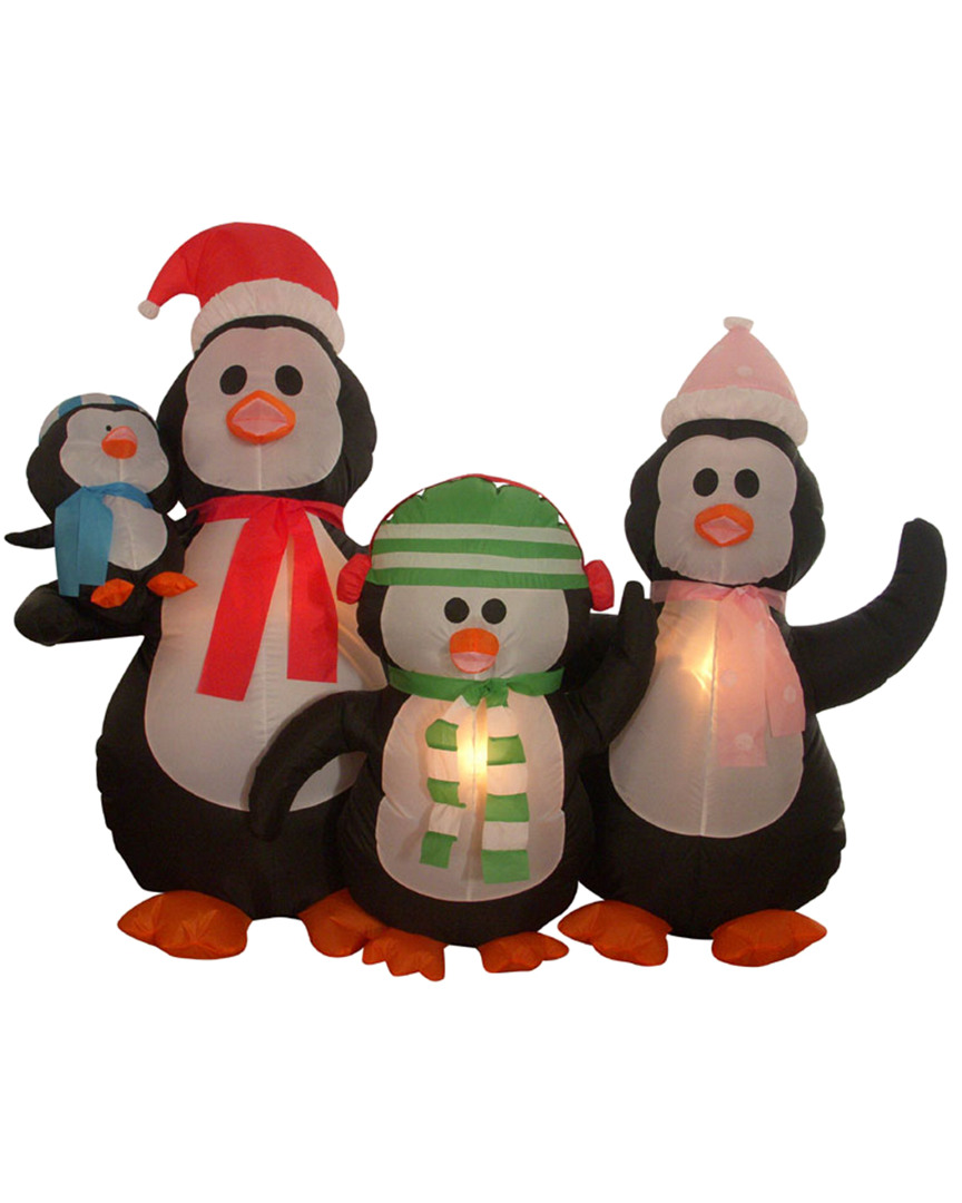 Northlight 5' Inflatable Penguin Family Lighted Christmas Yard Art Decoration