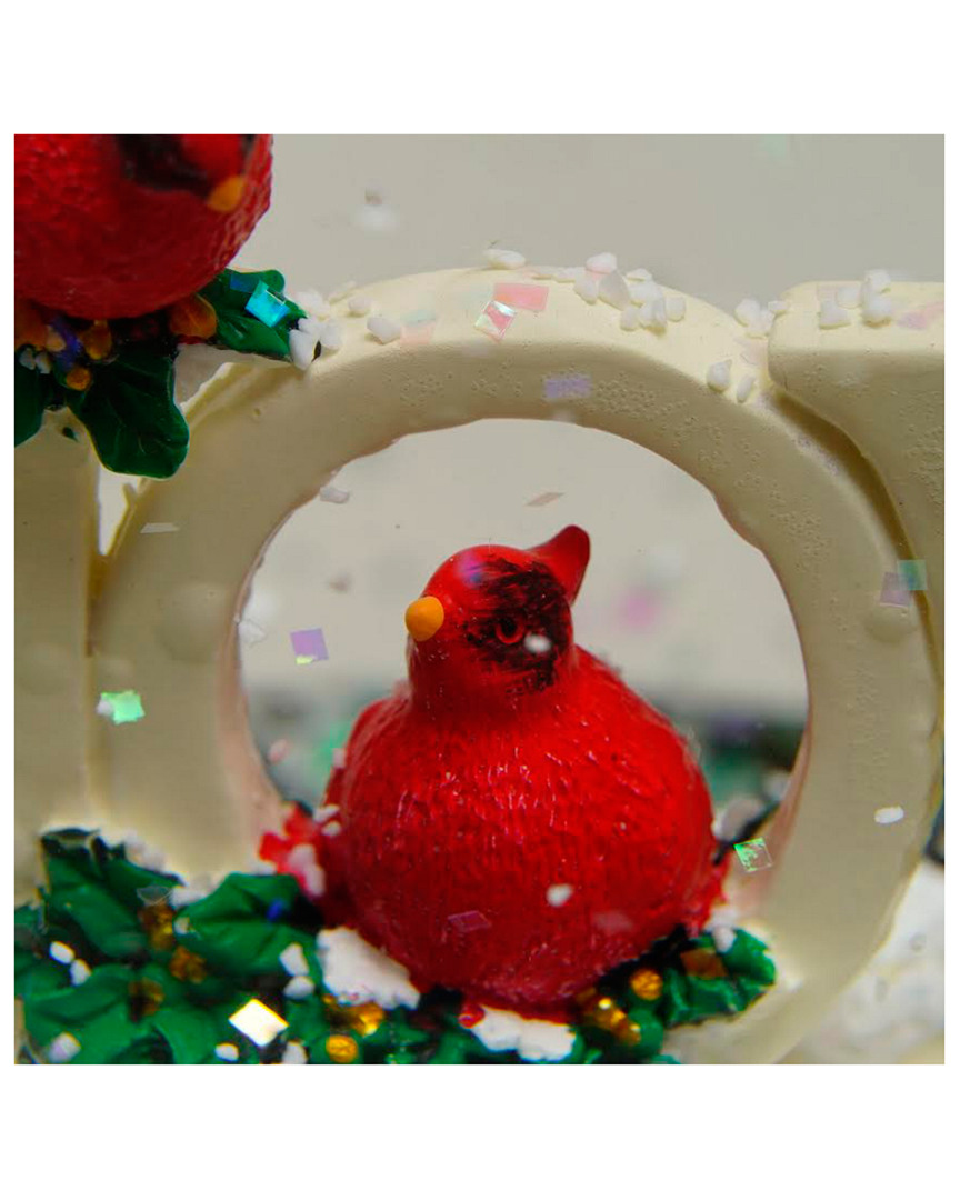 Northlight 5.5in Red Cardinals & Injoyin Inspirational Musical Christmas Snow Globe Glitterdome