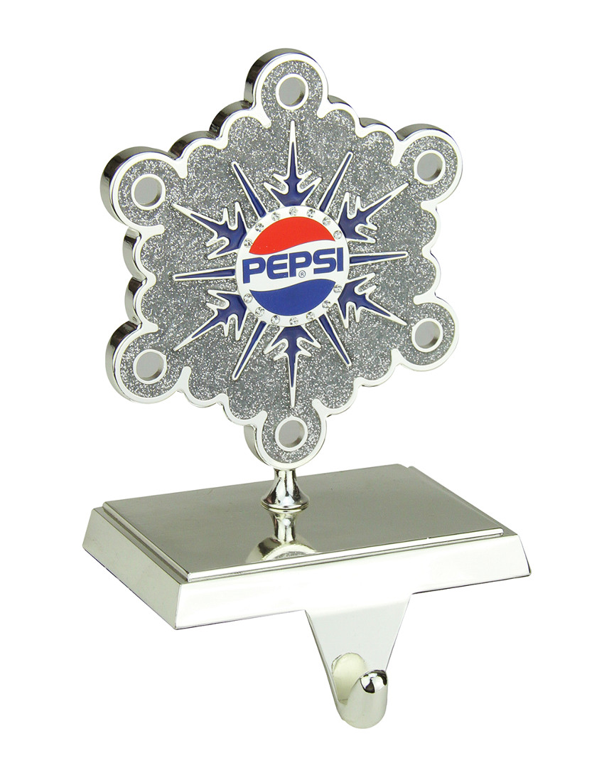 Northlight 6.5in Silver Plated Pepsi Snowflake Christmas Stocking Holder With European Crystals