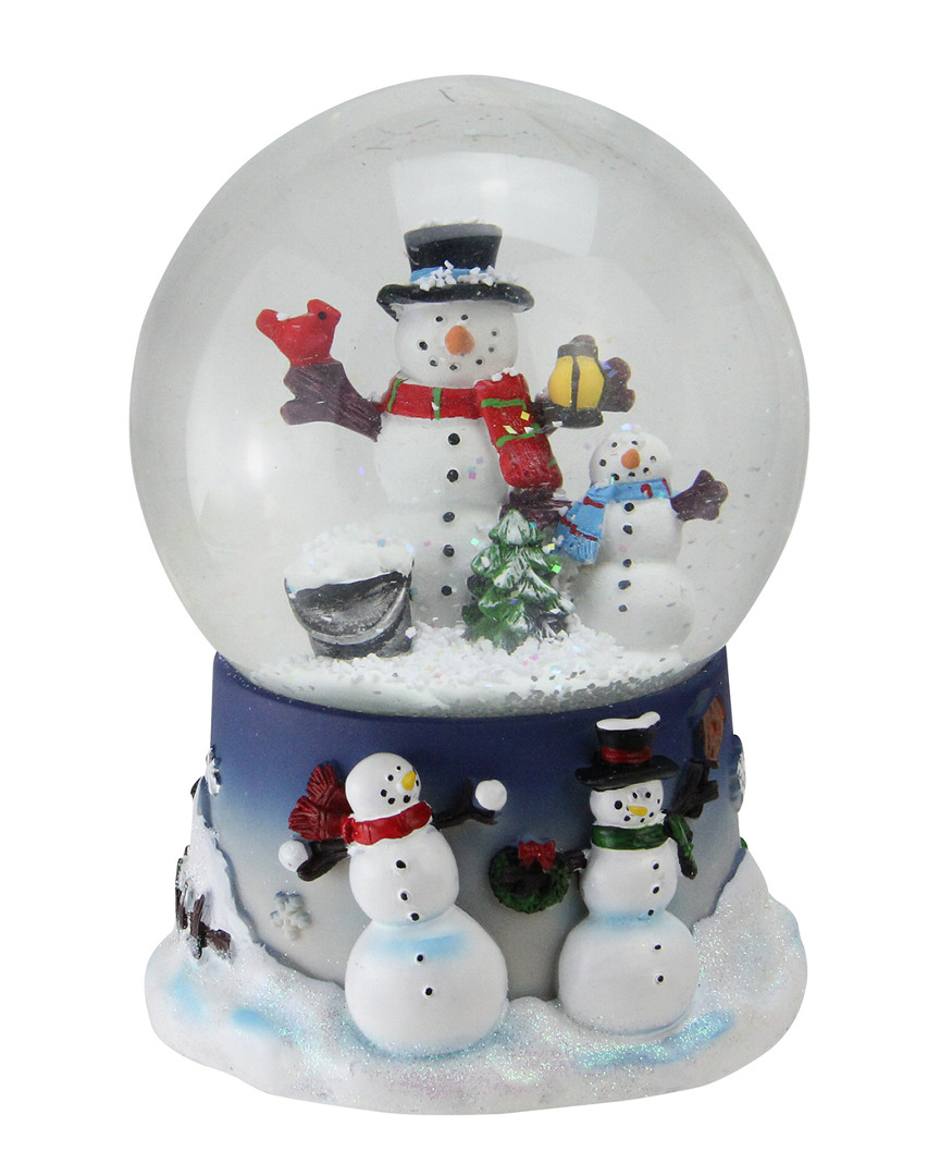 Northlight Discontinued  6.75in Snowman & Snow-son Musical Christmas Snow Globe Glitterdome