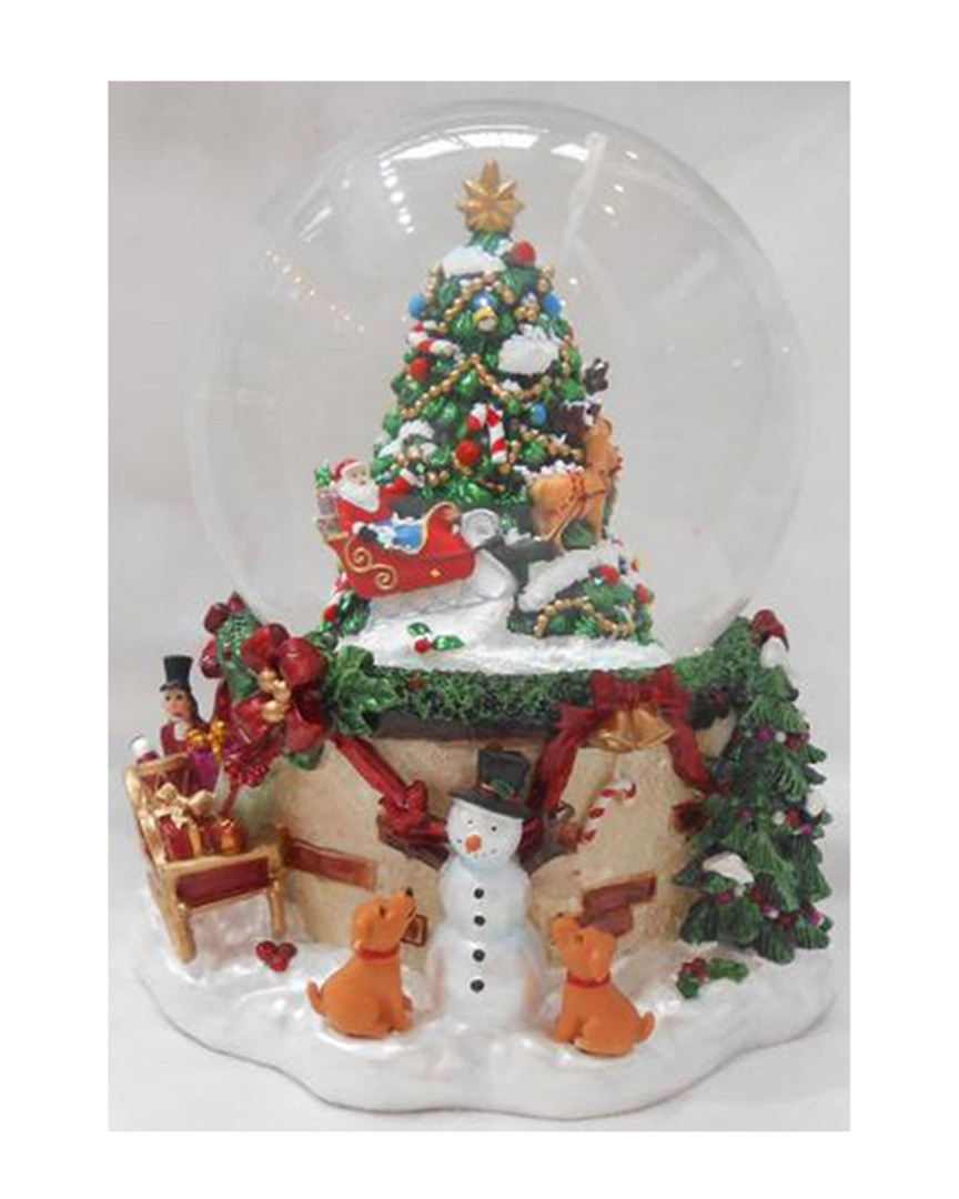 Northlight 7in Christmas Tree & Santa Claus Musical Blowing Snow Globe Decoration