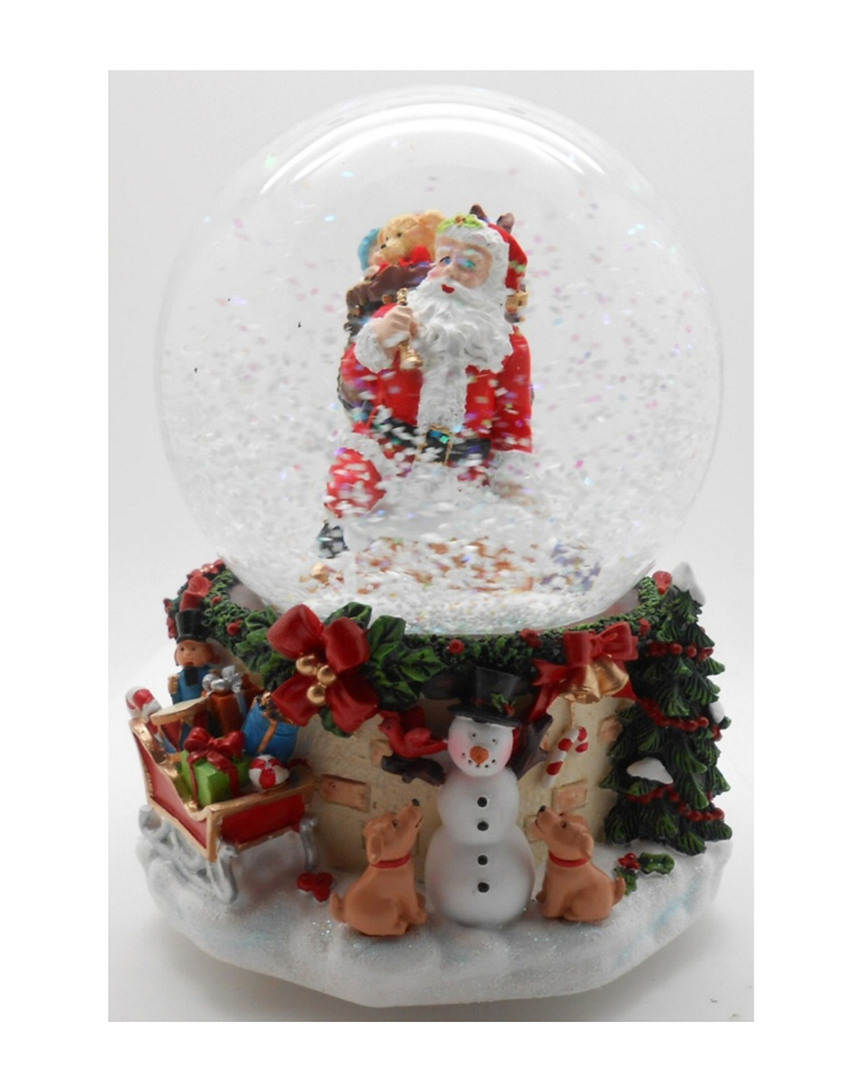 Northlight Discontinued  7in Musical Santa Claus Snow Blowing Christmas Snow Globe Decoration