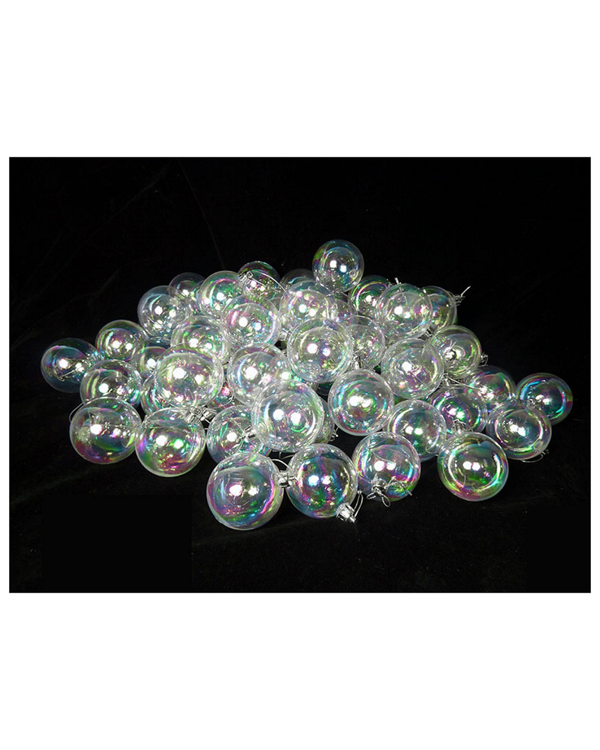 Northlight 60ct Clear Iridescent Shatterproof Shiny Christmas Ball Ornaments