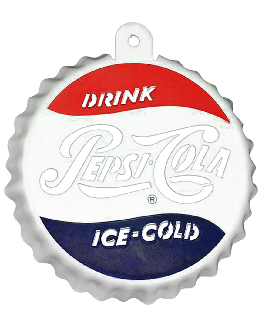 Northlight Discontinued  White And Blue Pepsi-cola Bottle Cap Logo Cut-out Christmas Ornament