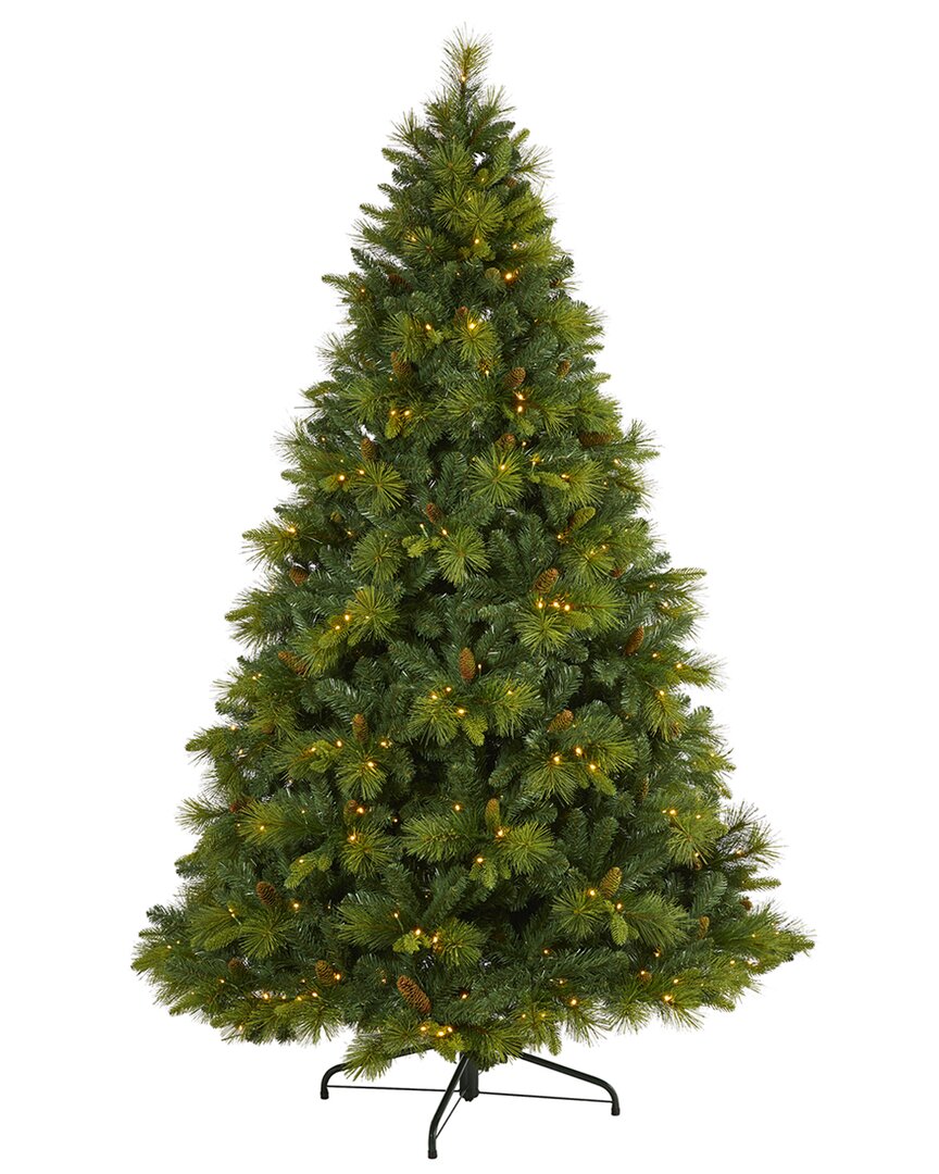 Nearly Natural 7.5ft. North Carolina Mixed Pine Artificial Christmas Tree In Green