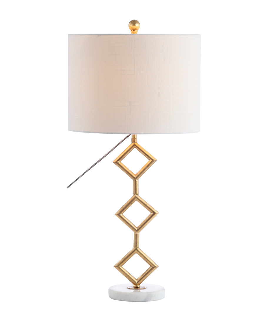 Jonathan Y Diamante 29.5in Modern Gilt Metal With Marble Base Led Table Lamp