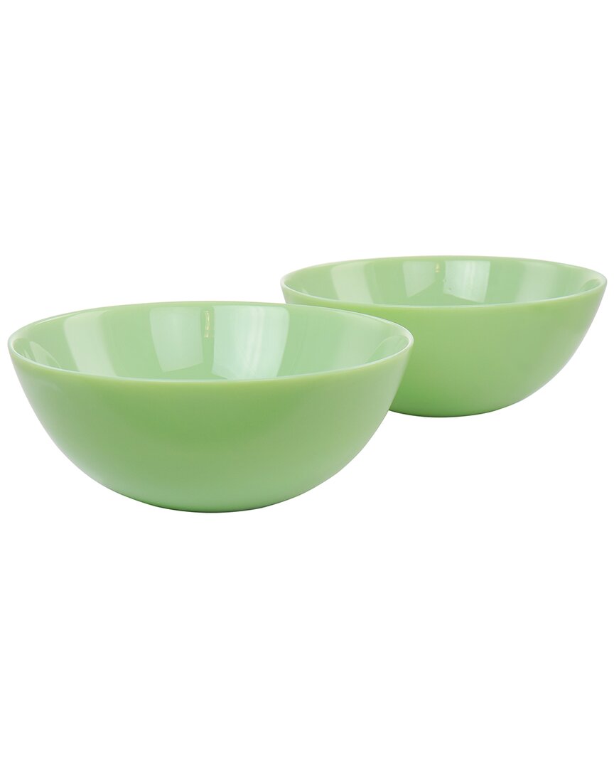 Martha Stewart Set Of 2 Jadeite Glass Serving Bowls In Green