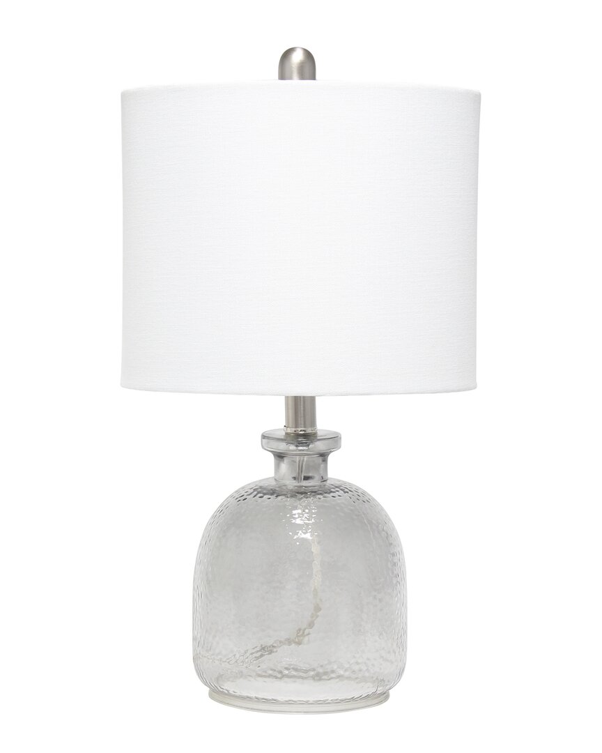 Lalia Home Smokey Gray Hammered Glass Jar Table Lamp