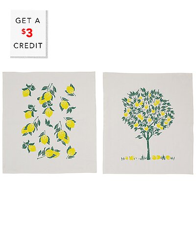 VIETRI Limoni Set of 2 Dish Towels