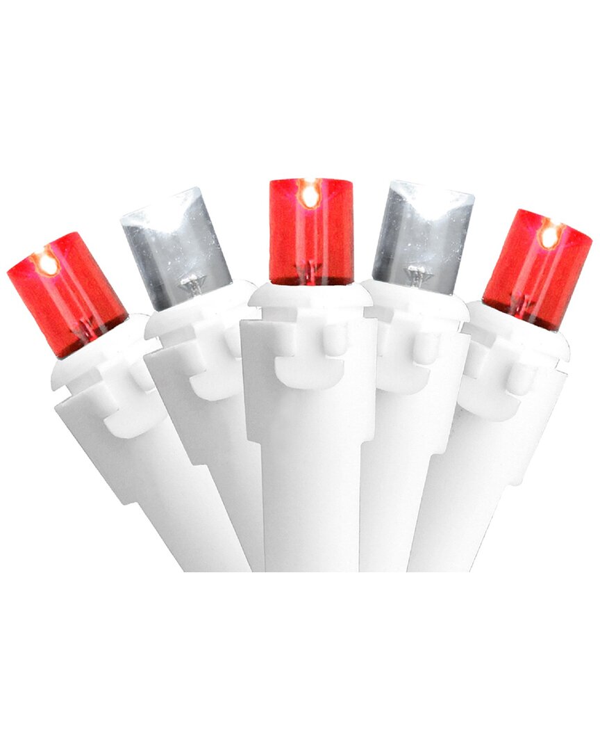 Northern Lights Northlight 100-count Red And Pure White Led Wide Angle Icicle Christmas Lights  - 5.5ft White Wire In Multi