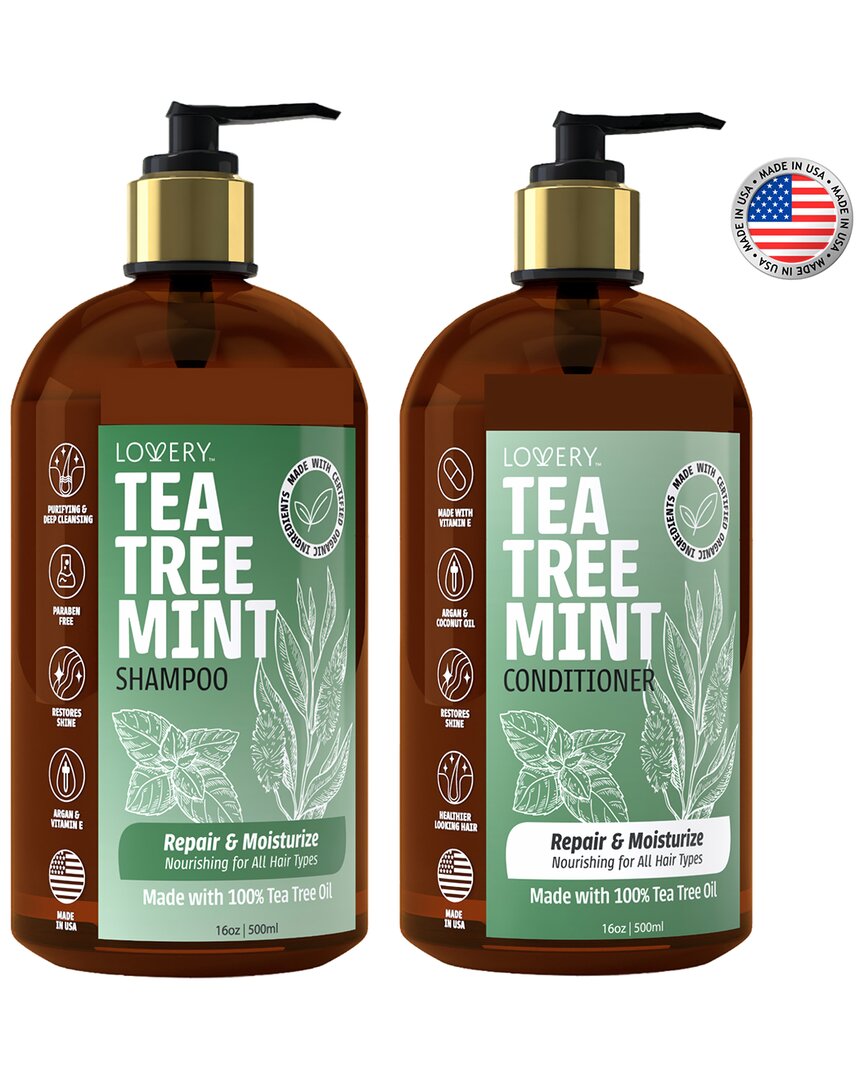 Lovery Tea Tree Mint Shampoo & Conditioner Gift Set In Brown