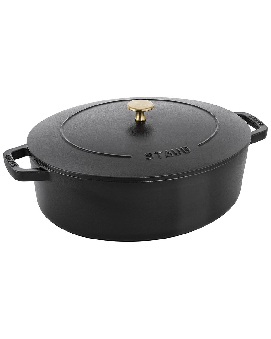 Shop Staub Cast Iron 6.25qt Black Shallow Oval Dutch Oven