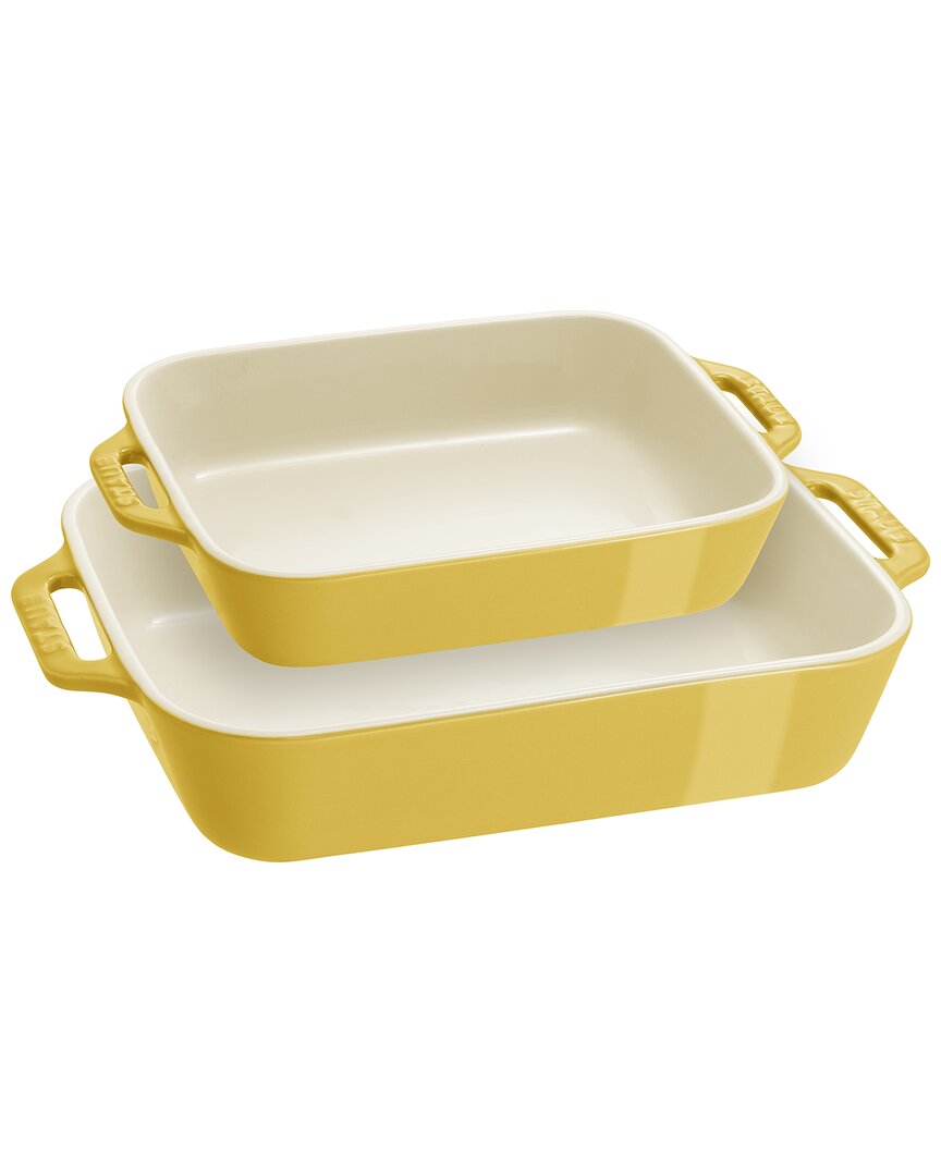 STAUB STAUB CERAMIC 2PC CITRON RECTANGULAR BAKING DISH SET 
