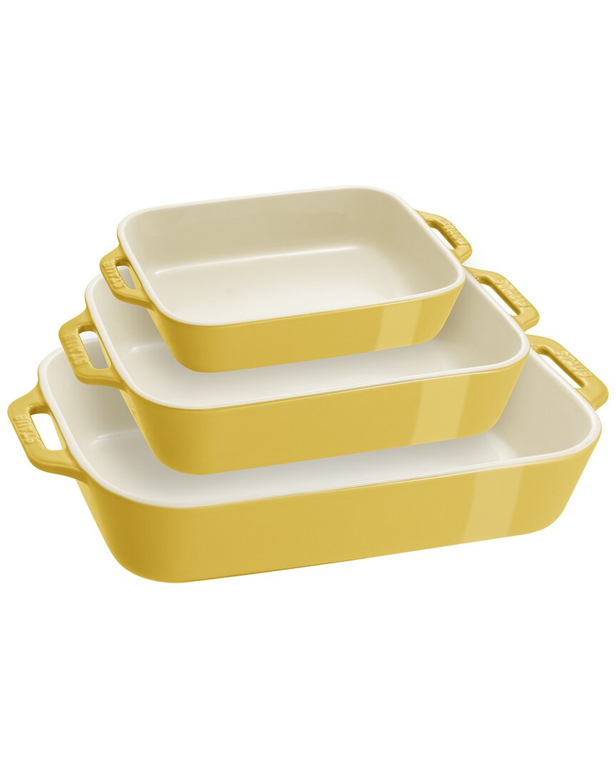Staub Ceramic 3 Piece Rectangular Baking Dish Set
